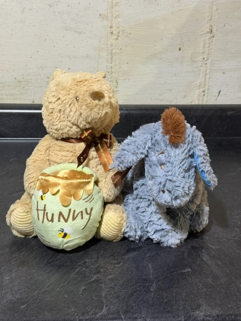 Nursery Musical Disney Baby Winnie the Pooh and Eeyore Plush Set Hunny Pot 10 in